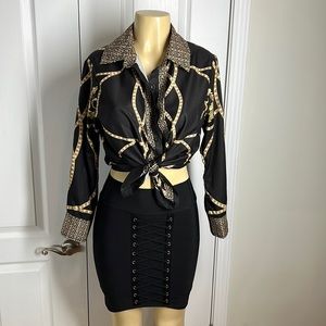 Unique set, black with yellow color, size M